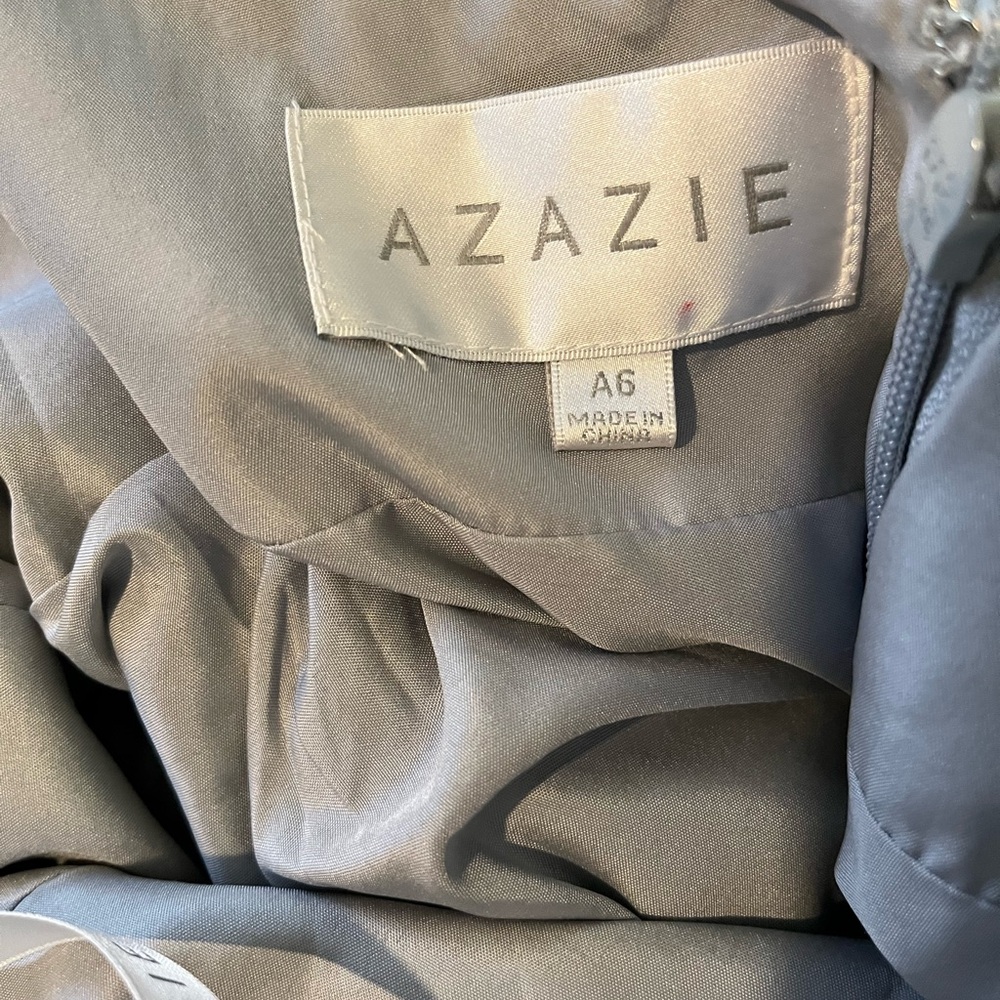 Azazie Davis Dolphin Grey Maxi Dress - Picture 3 of 8